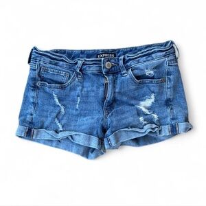 Express Low Rise Denim Shorts